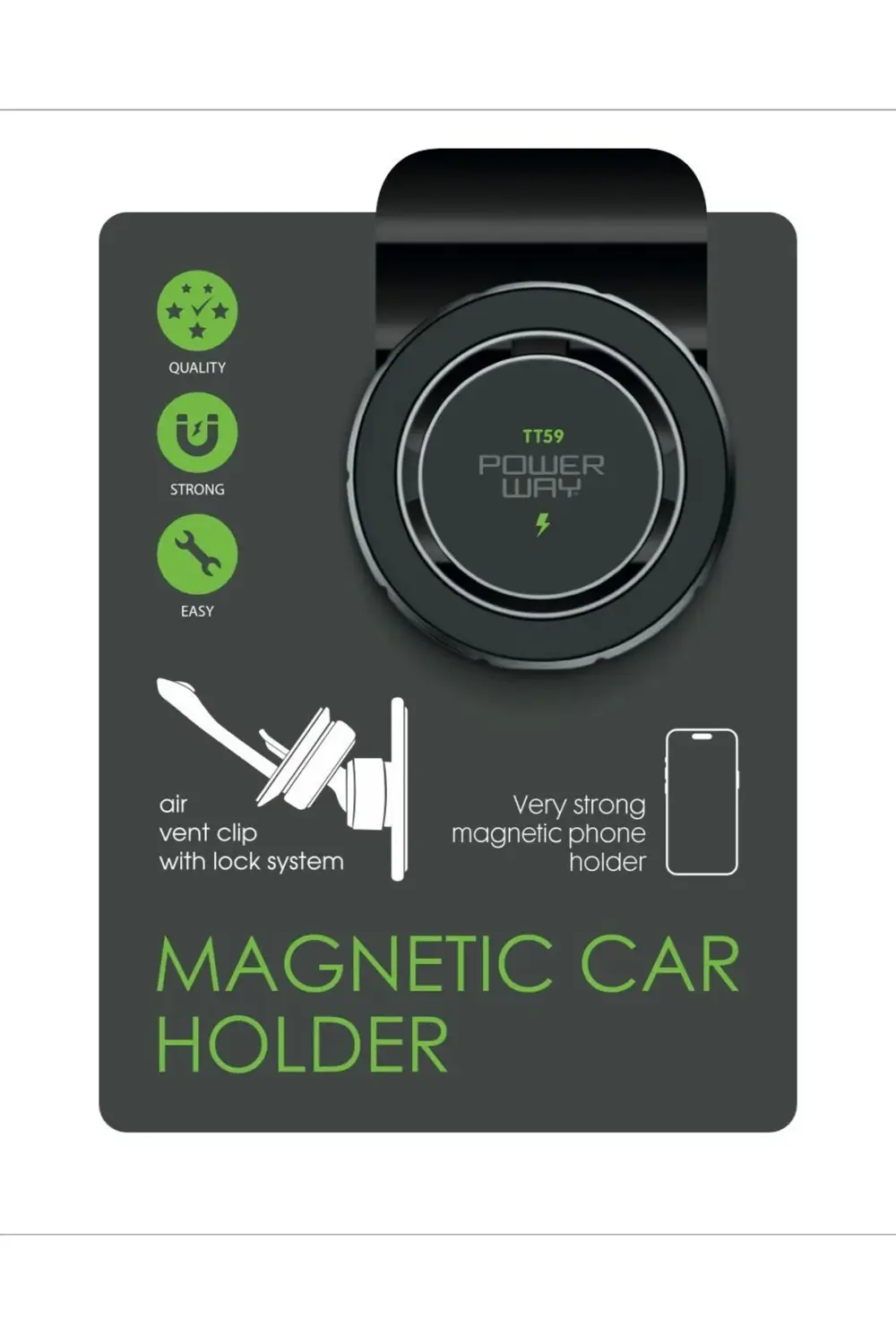 Magsafe İle Uyumlu Hava Menfezi Telefon Tutucu | Powerway TT59 |