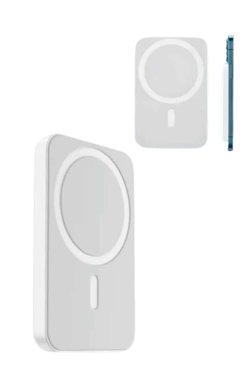MagSafe Kablosuz Şarj Powerbank 5000 mAh Taşınabilir Akıllı Şarj Cihazı