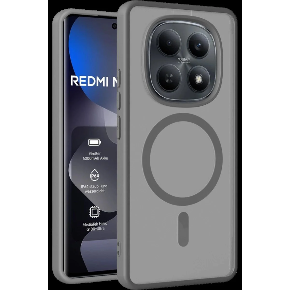 MagSafe Kılıf Xiaomi Redmi Note 15 Pro Plus 5g ile Uyumlu - Jota Titan Gri Silikon Kapak Fiyatı, Yorumları ve Özellikleri