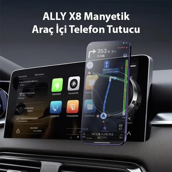 Magsafe Manyetik Araç İçi Telefon Tutucu - 360° Dönebilen Güçlü Mıknatıslı Kamera Koruyucu
