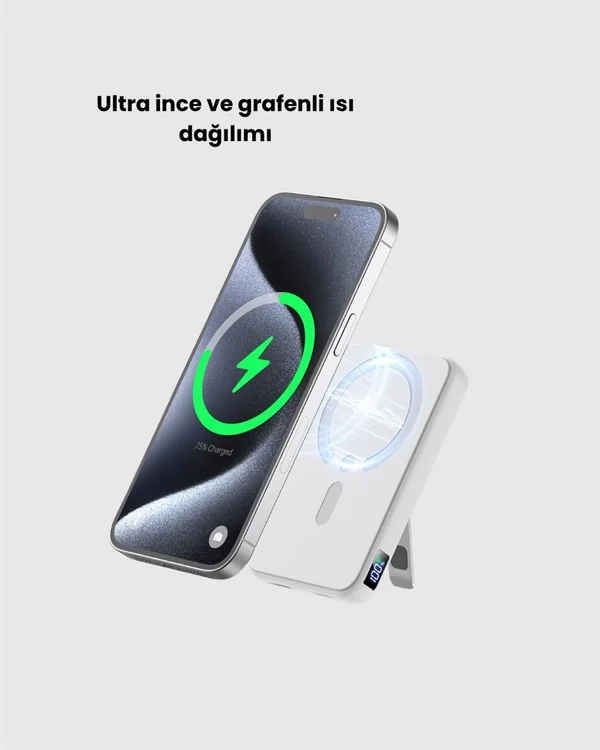 MagSafe Manyetik Powerbank – iPhone İçin Hızlı, Kablosuz ve Güvenli Şarj