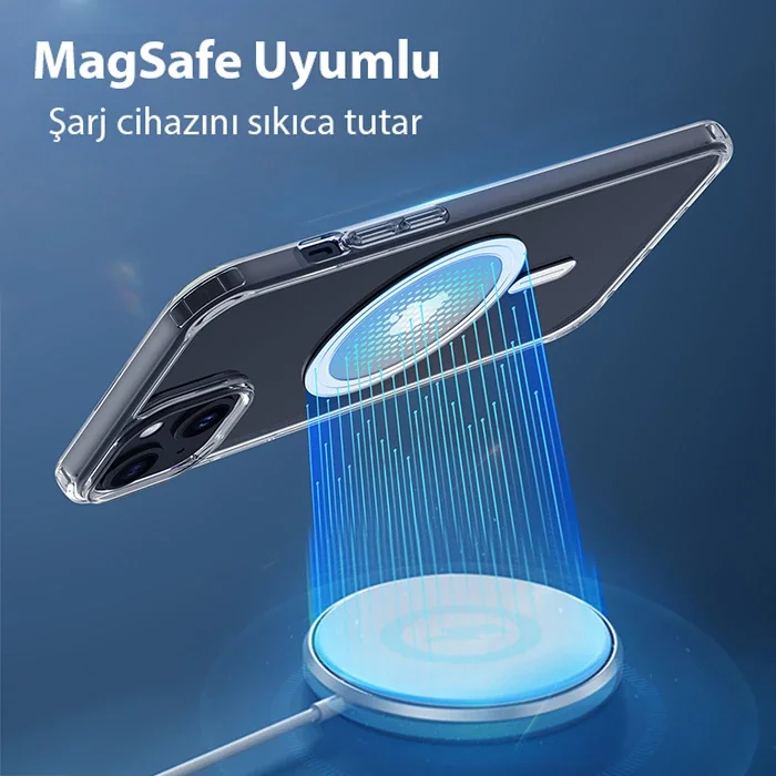 MagSafe Manyetik Silikon iPhone 15 Plus Kılıfı - Sararma Yapmaz, Kablosuz Şarj Destekli