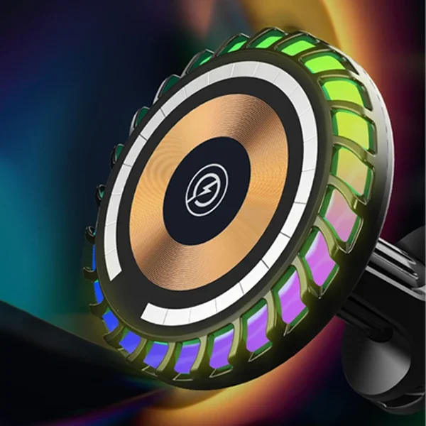 MagSafe RGB 15W Kablosuz Araç İçi Hızlı Şarj Tutucu - iPhone 12 13 14 Uyumlu