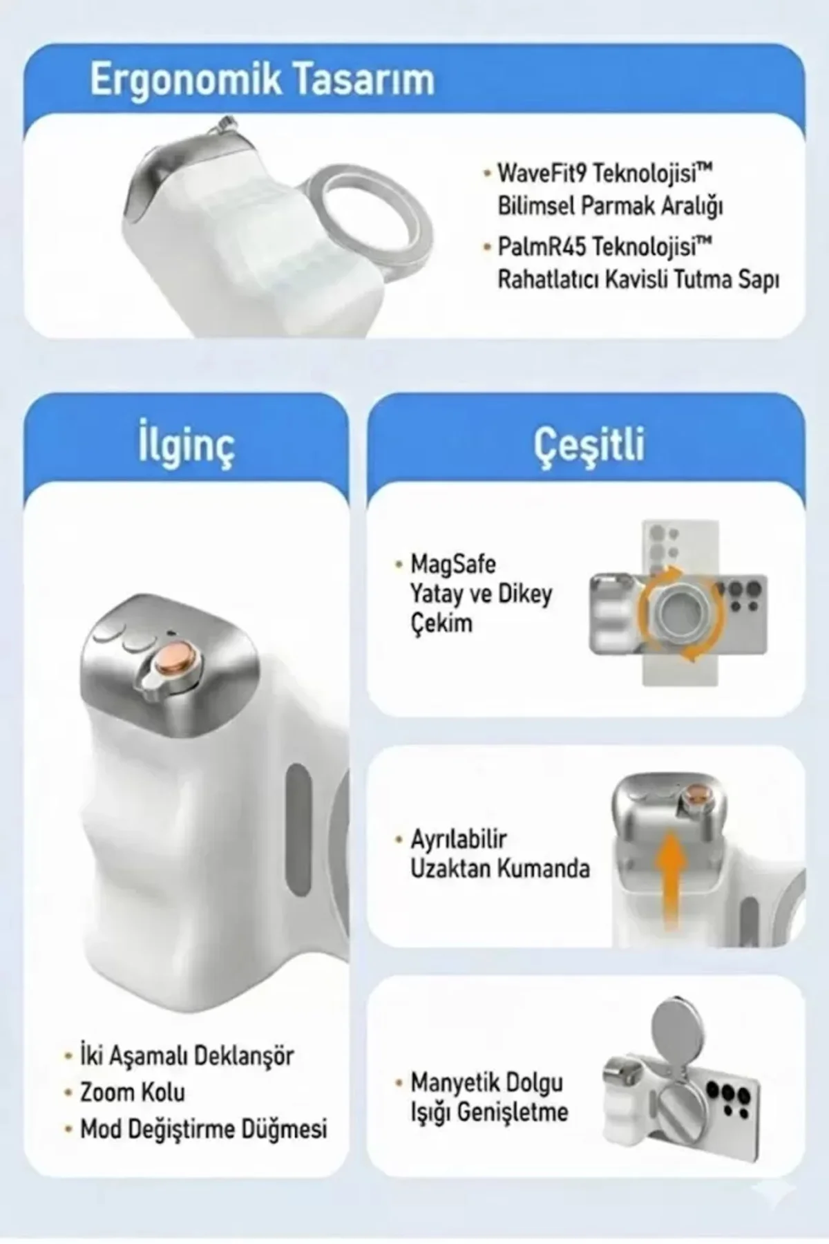 Magsafe Selfie Çubuğu Kamera Kolu Profesyonel Çekim Zoom