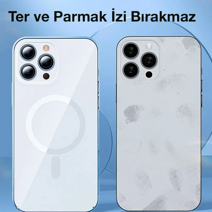 Magsafe Uyumlu iPhone 13 Pro Kılıf Seti - Şeffaf Silikon & Kırılmaz Cam Magsafe Uyumlu iPhone 13 Pro Kılıf Seti - Şeffaf Silikon & Kırılmaz Cam