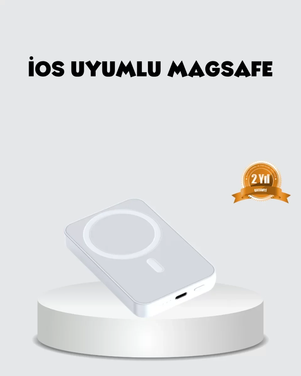 MagSafe Uyumlu Kablosuz Batarya – 27W Hızlı Şarj Destekli Kompakt Güç Bankası - Lisinya