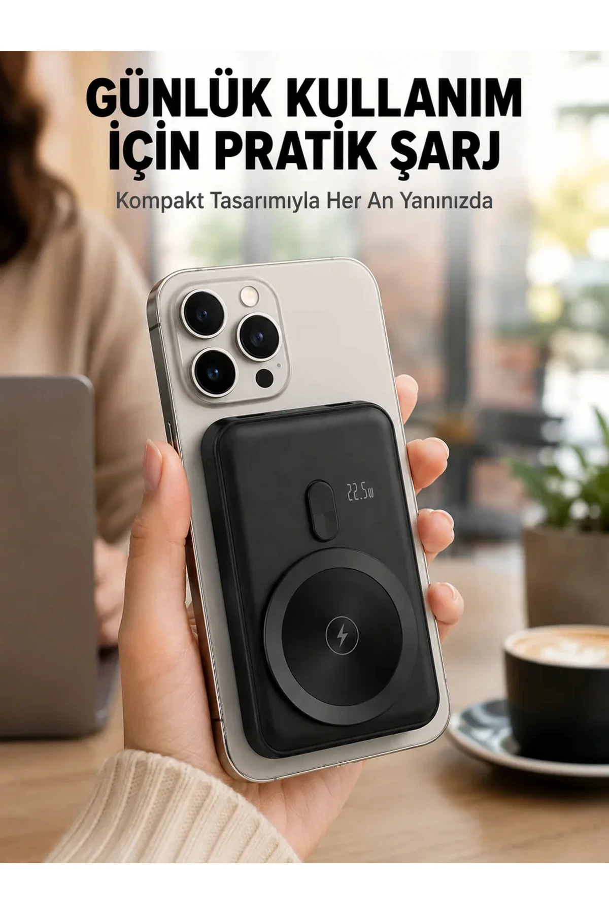 MagSafe Uyumlu Kablosuz Powerbank Taşınabilir Hızlı Şarj Yeni Nesil MagSafe Uyumlu Kablosuz Powerbank Taşınabilir Hızlı Şarj Yeni Nesil