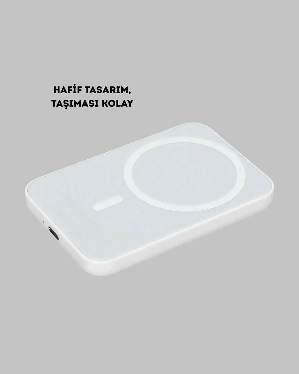 MagSafe Uyumlu Kablosuz Powerbank – Güçlü Mıknatıs Hızlı Şarj Kompakt Tasarım