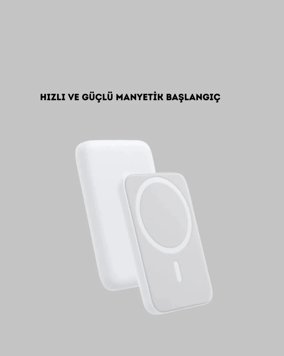 MagSafe Uyumlu Kablosuz Powerbank - Hızlı Şarj, Güçlü Mıknatıs ve Kompakt Tasarım