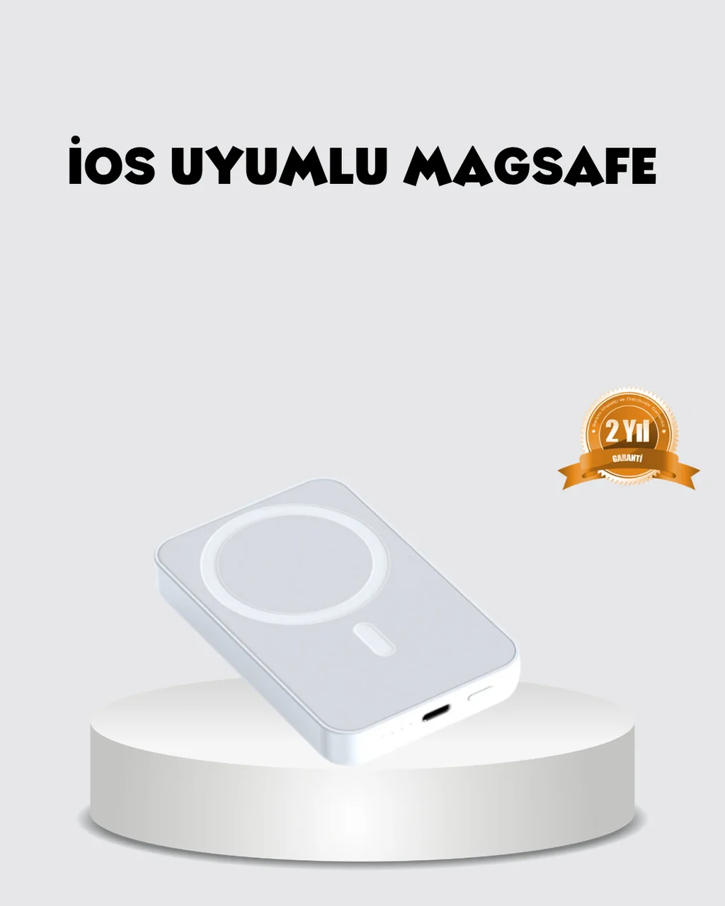 Magsafe Uyumlu Kablosuz Batarya 27w Hızlı Şarj Destekli Kompakt Güç Bankası - Lisinya Diğer