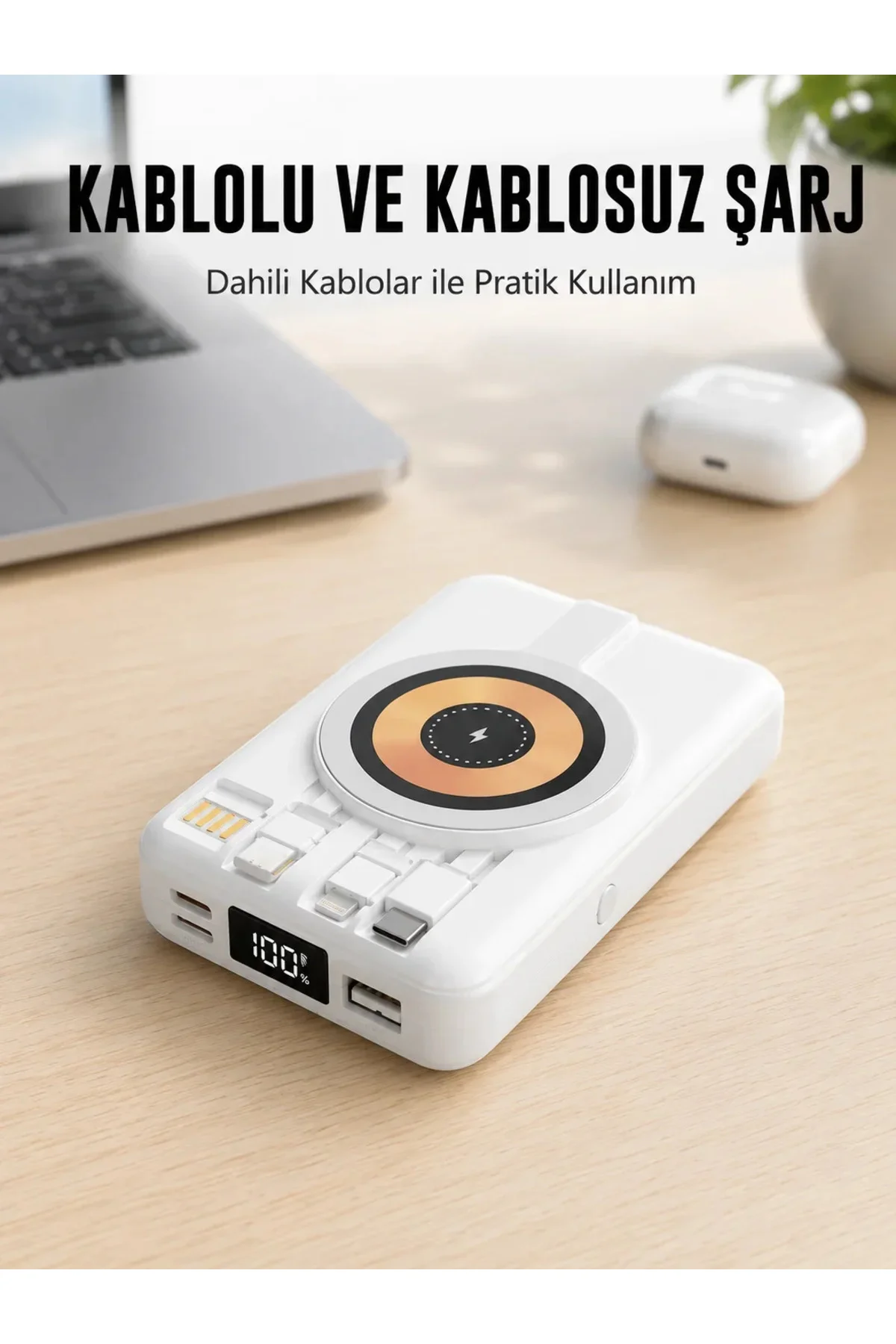 MagSafe Uyumlu Kablosuz Powerbank Hızlı Şarj Özellikli Yeni Nesil