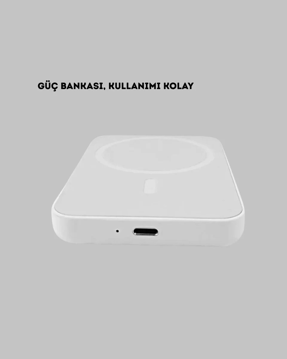 MagSafe Uyumlu Kablosuz Powerbank - Hızlı Şarj, Güçlü Mıknatıs ve Kompakt Tasarım