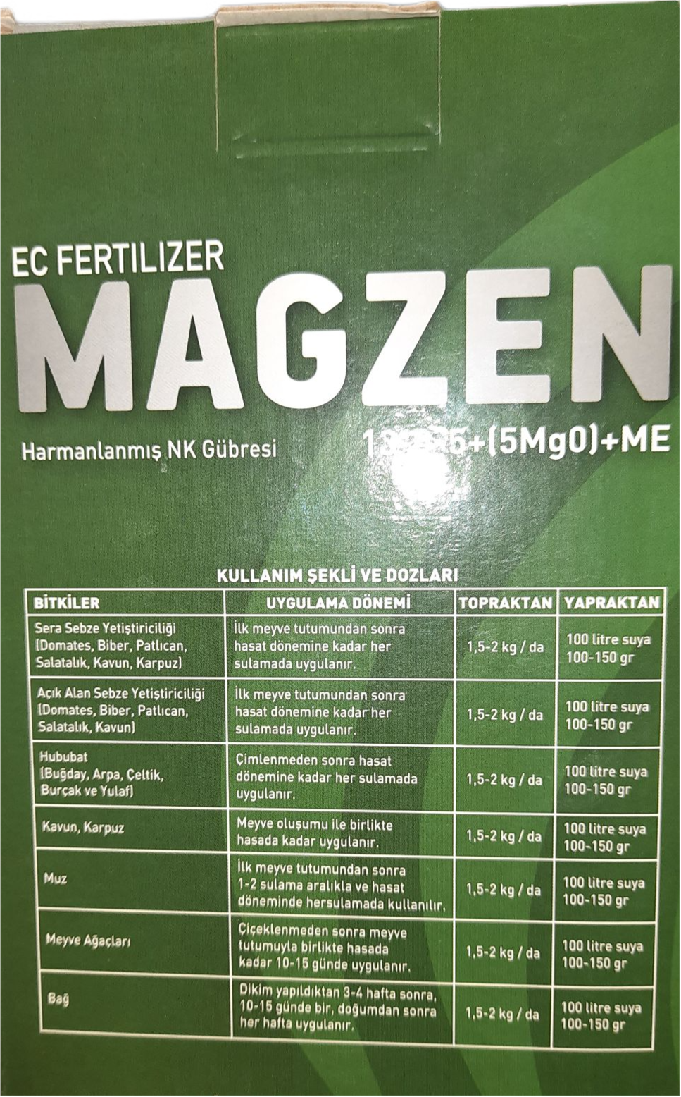 MAGZEN HARMANLANMIŞ NPK GÜBRESİ (13-0-5) 1 KG