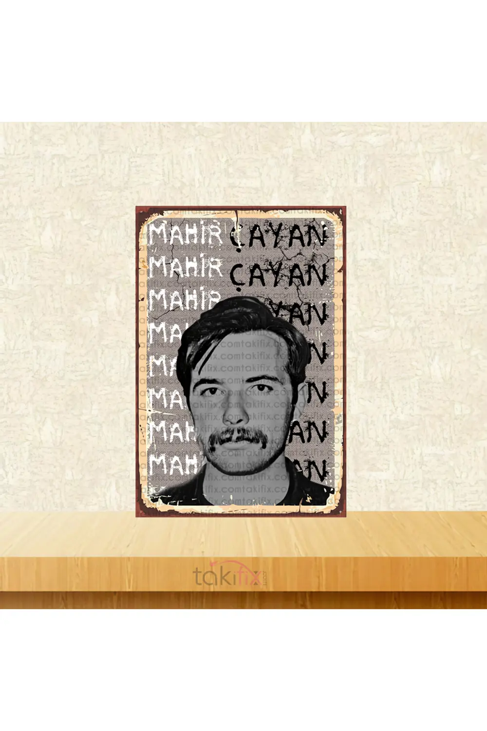 Mahir Çayan 20x30 Cm Retro Ahşap Poster