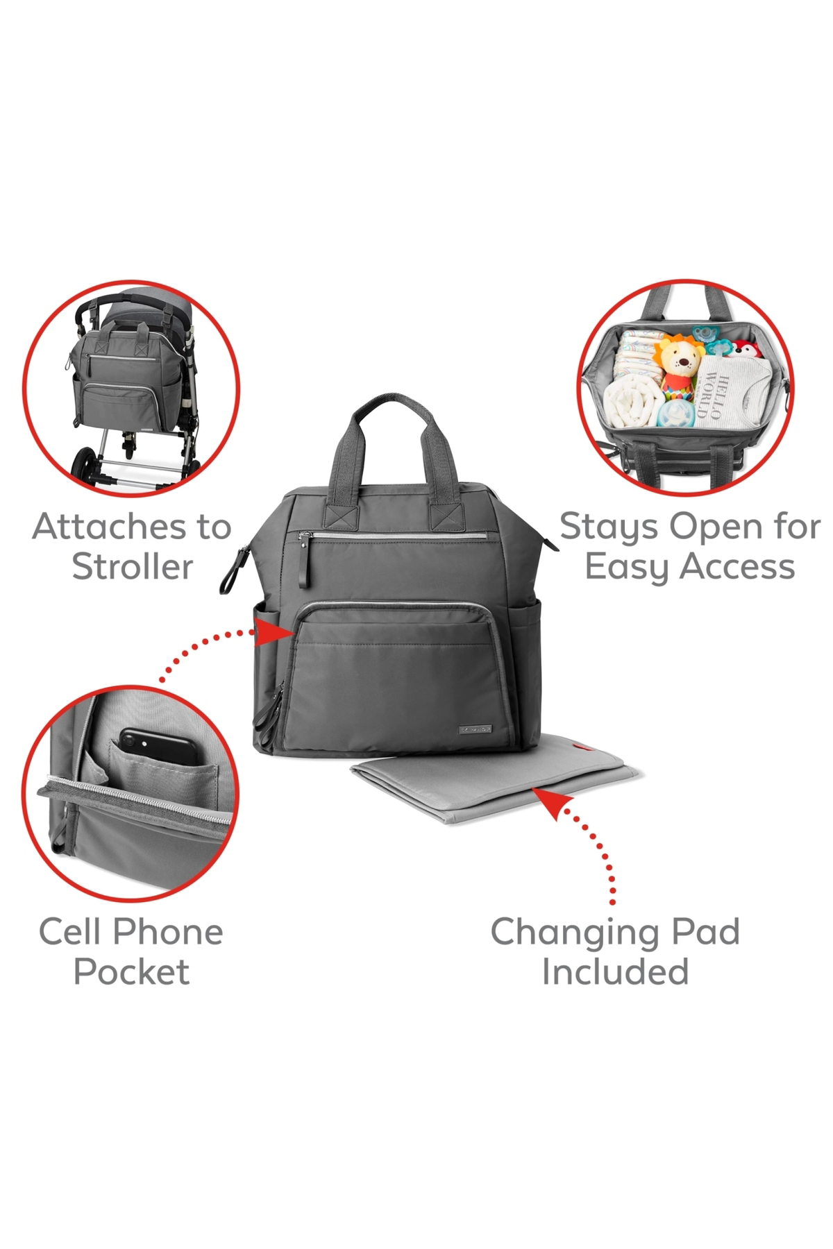 Skip Hop Main Frame El Çantası Charcoal