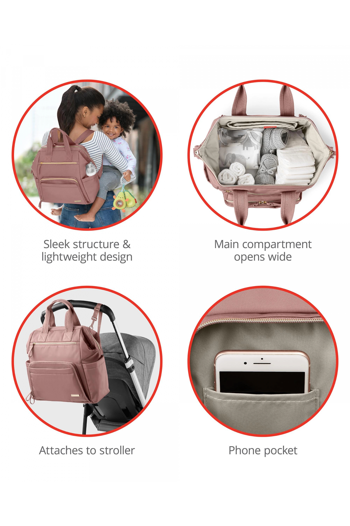 Skip Hop Main Frame El Çantası Pembe