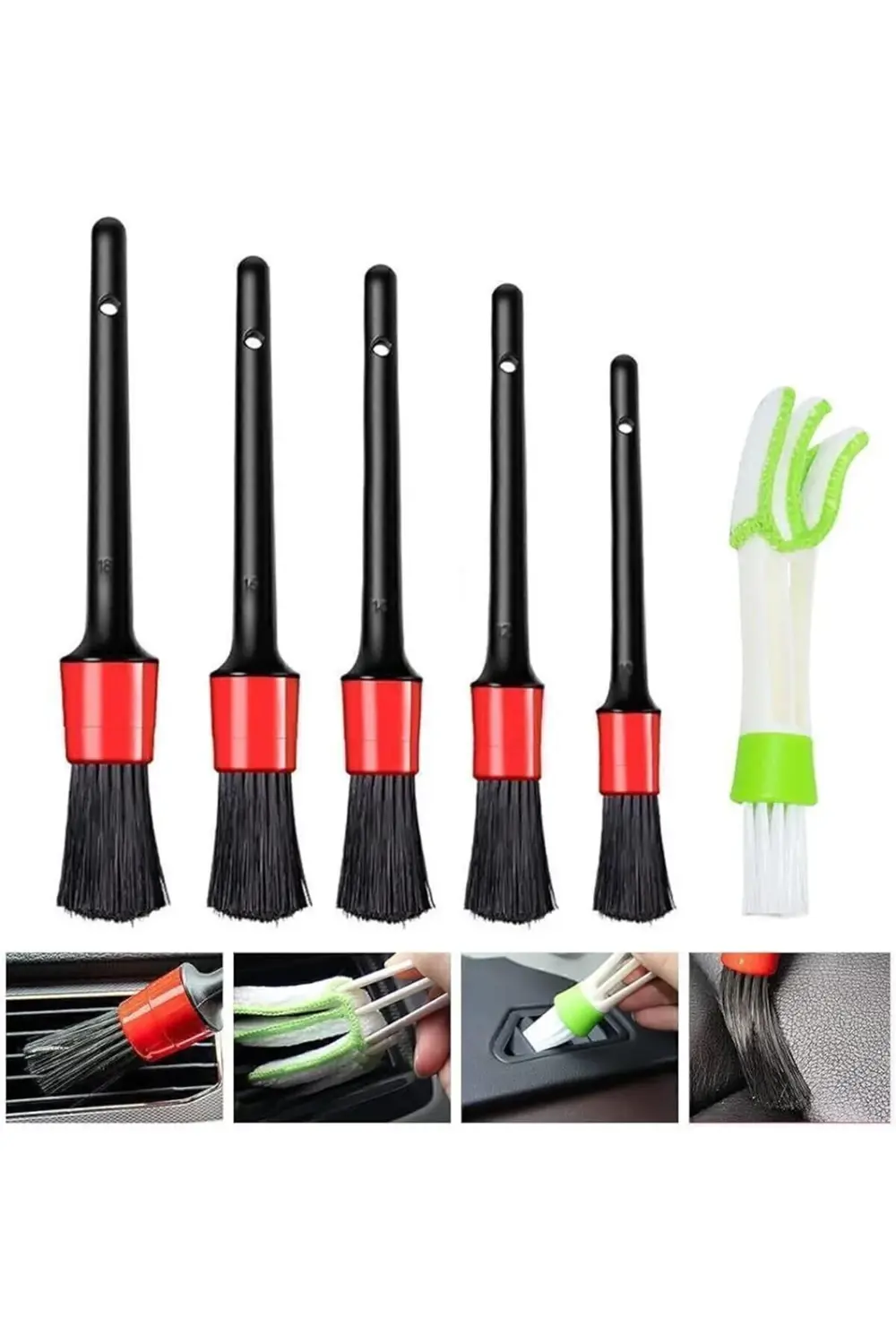 Main Shop Detaylı Temizlik Fırçası 5'li Set Araç Oto Araba Temizl