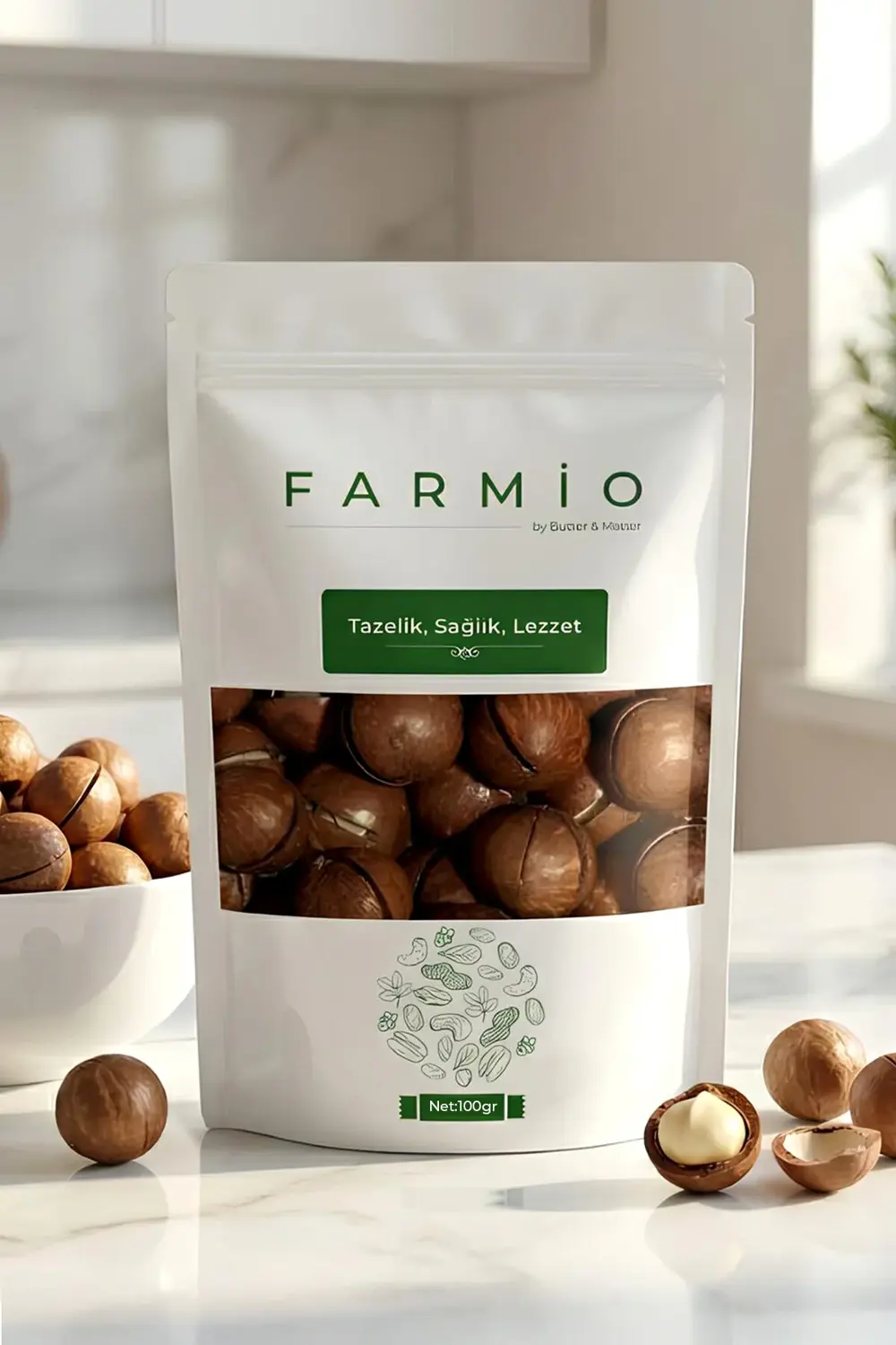 Makademya Fındığı 100gr – Kabuklu Kavrulmuş