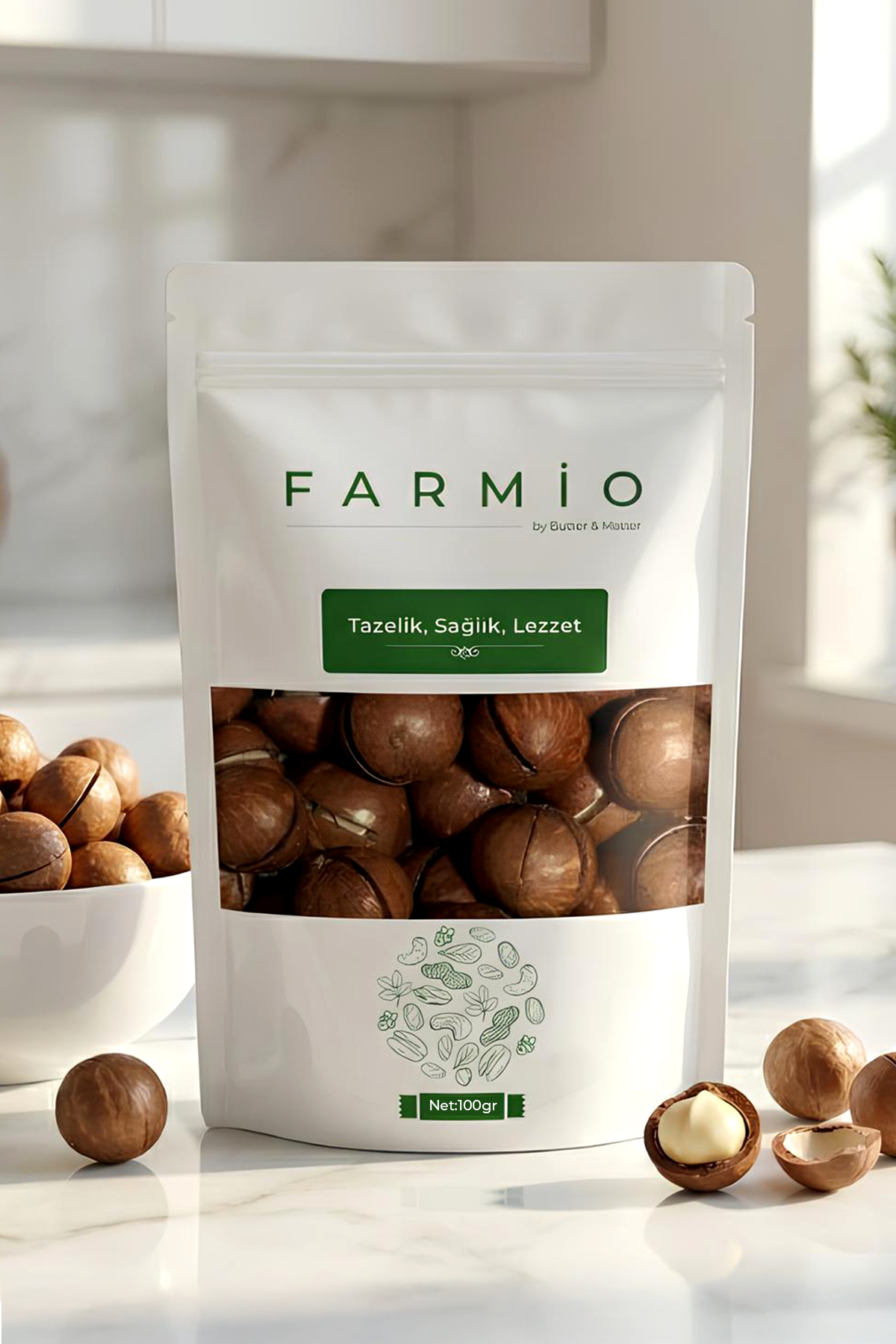 Makademya Fındığı 100gr – Kabuklu Kavrulmuş