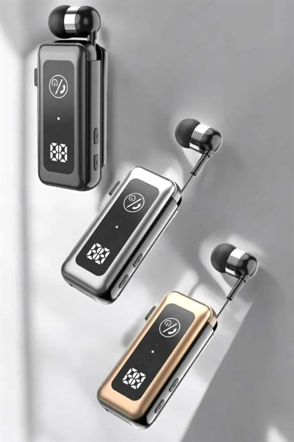 Makaralı Bluetooth Kulaklık - IPX7 Su Geçirmez, Dijital Gösterge ve 5.2 Bluetooth