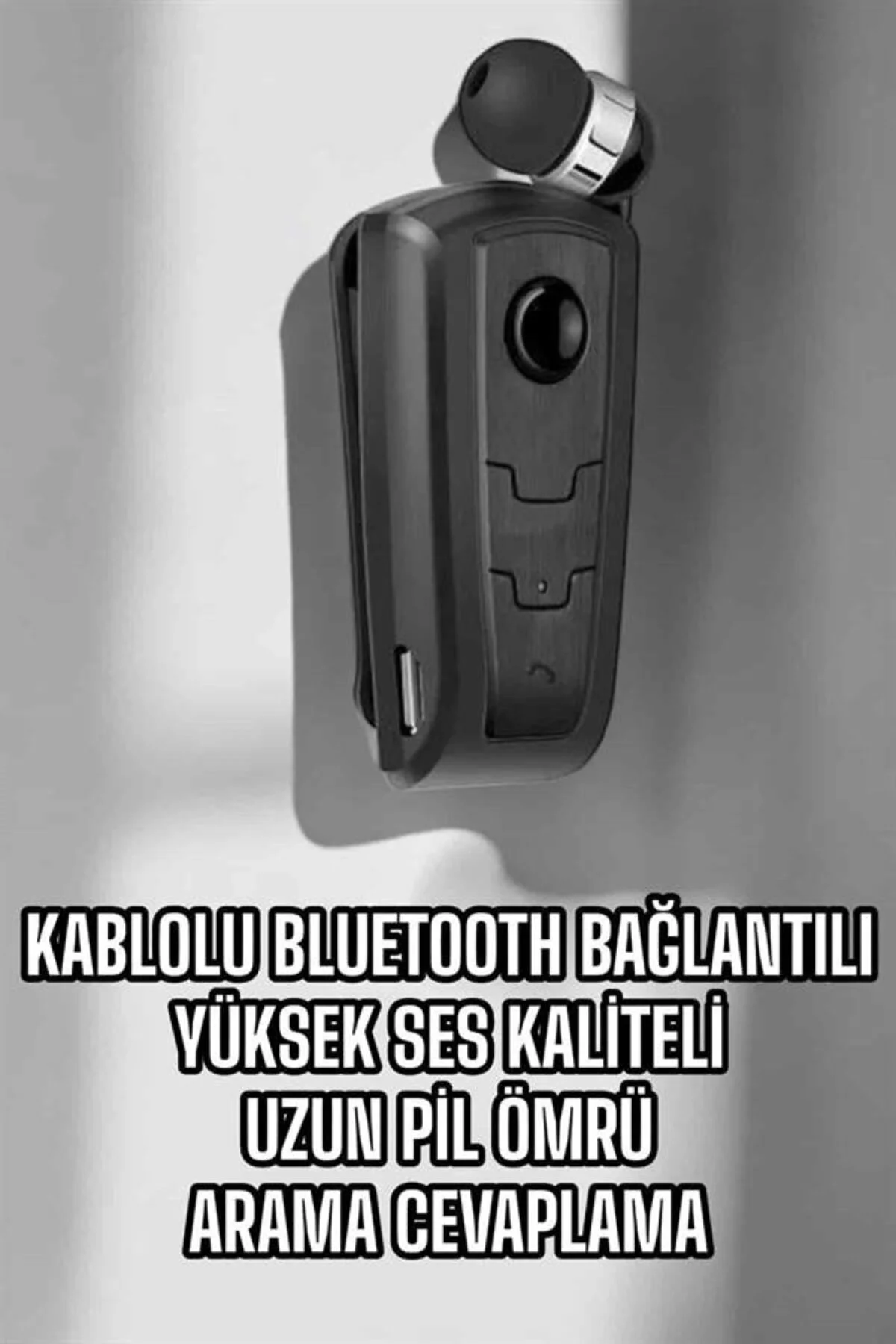 Makaralı Bluetooth Kulaklık Kulak İçi Android İos Uyumlu Titreşimli