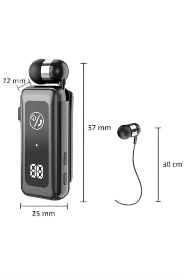 Makaralı Bluetooth Kulaklık - IPX7 Su Geçirmez, Dijital Gösterge ve 5.2 Bluetooth