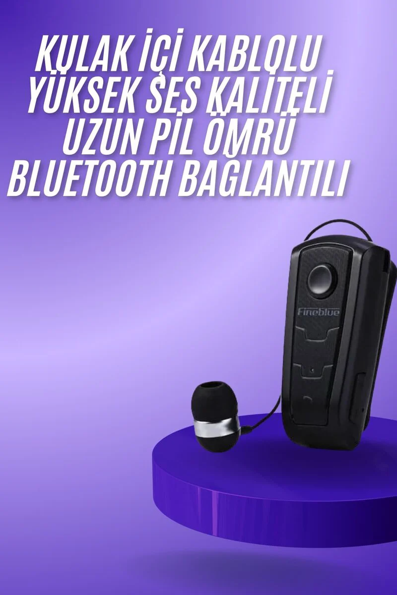 Makaralı Bluetooth Kulakiçi Yaka Kulaklığı - Kablosuz Ses Kalitesi ve Gürültü Engelleme