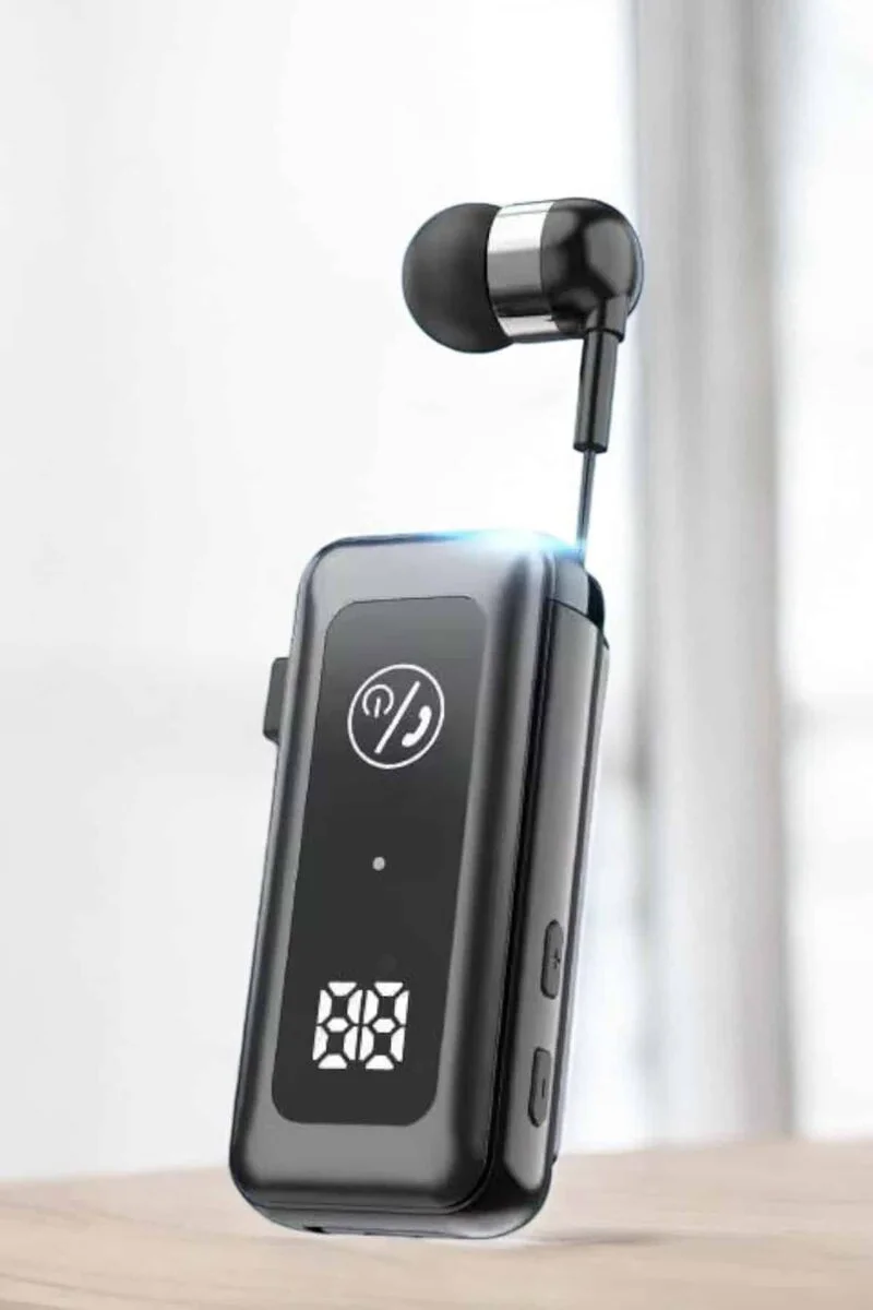 Makaralı Bluetooth Kulaklık - IPX7 Suya Dayanıklı, Dijital Göstergeli, Yüksek Ses Kalitesi