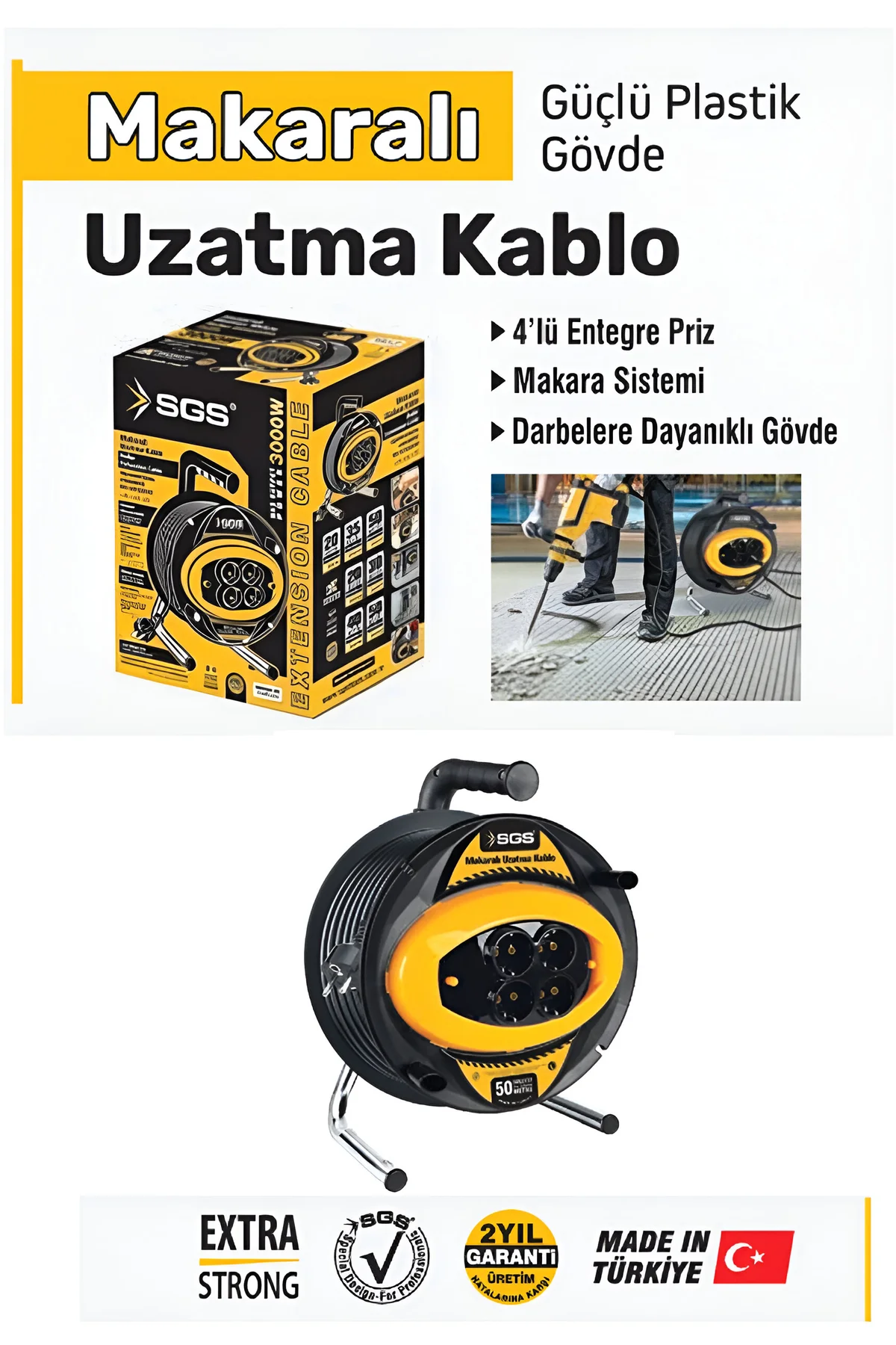 MAKARALI UZATMA KABLOSU 1,5MM² – 50 METRE | Uzun Menzilli Toprakl