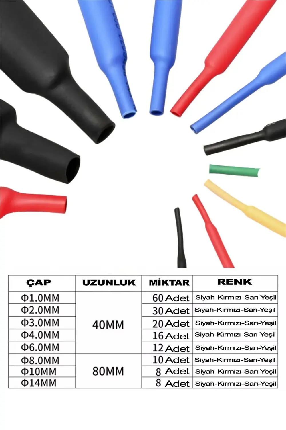 Makaron Kablo Tamir Seti 164 Parça Isıyla Daralan Koruma Kiti Kab
