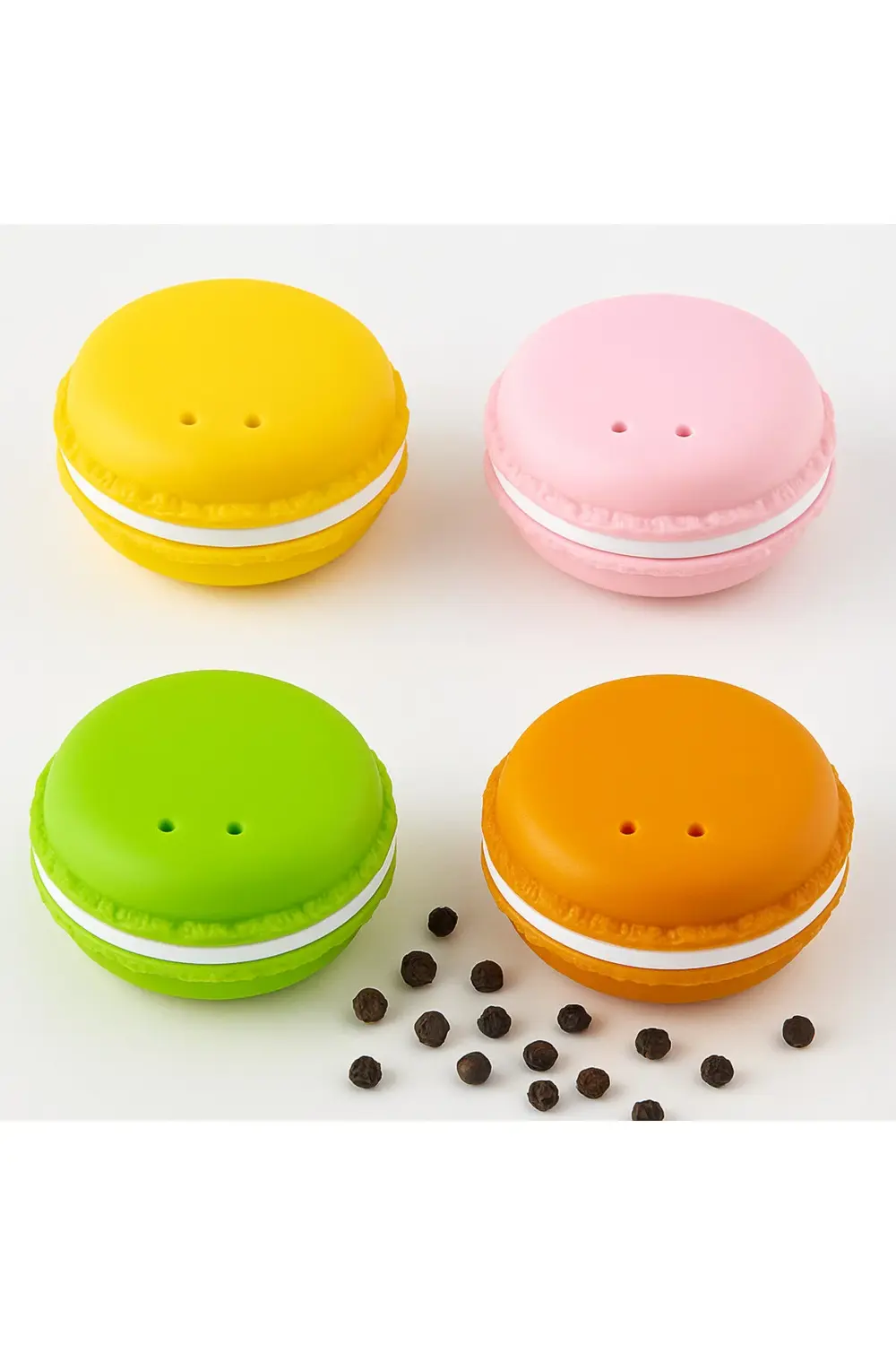 Makaron Şekilli Renkli 4’lü Tuzluk Biberlik Seti – Baharatlık Tak