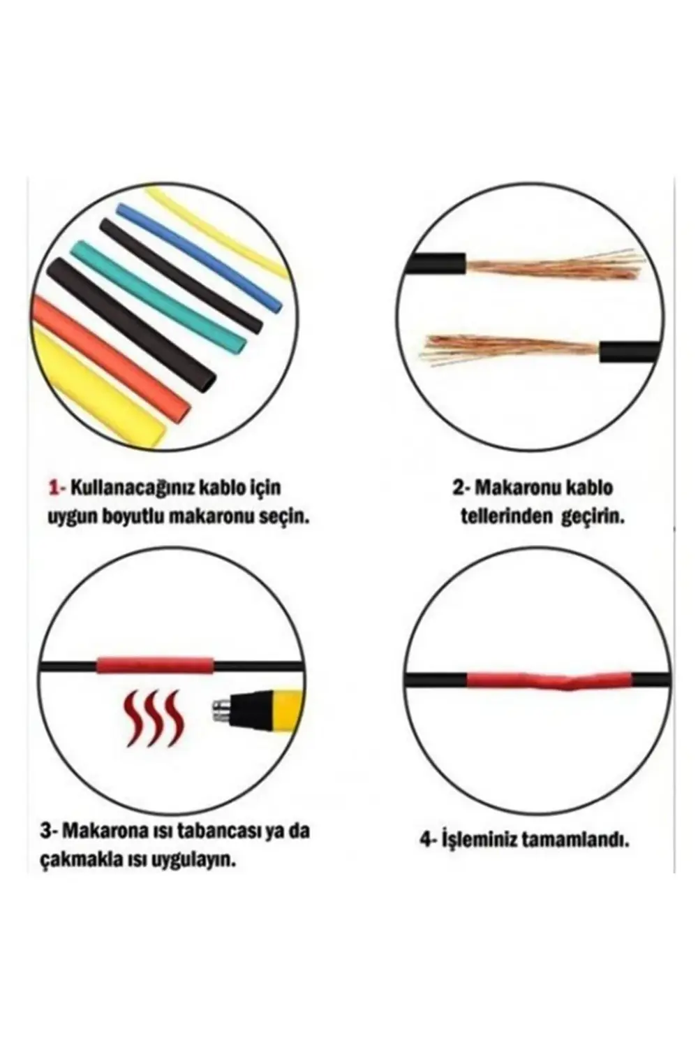 Makaron Set Isı Ile Daralan Kablo Seti 164 Parça Isı Shrink 8 Boy