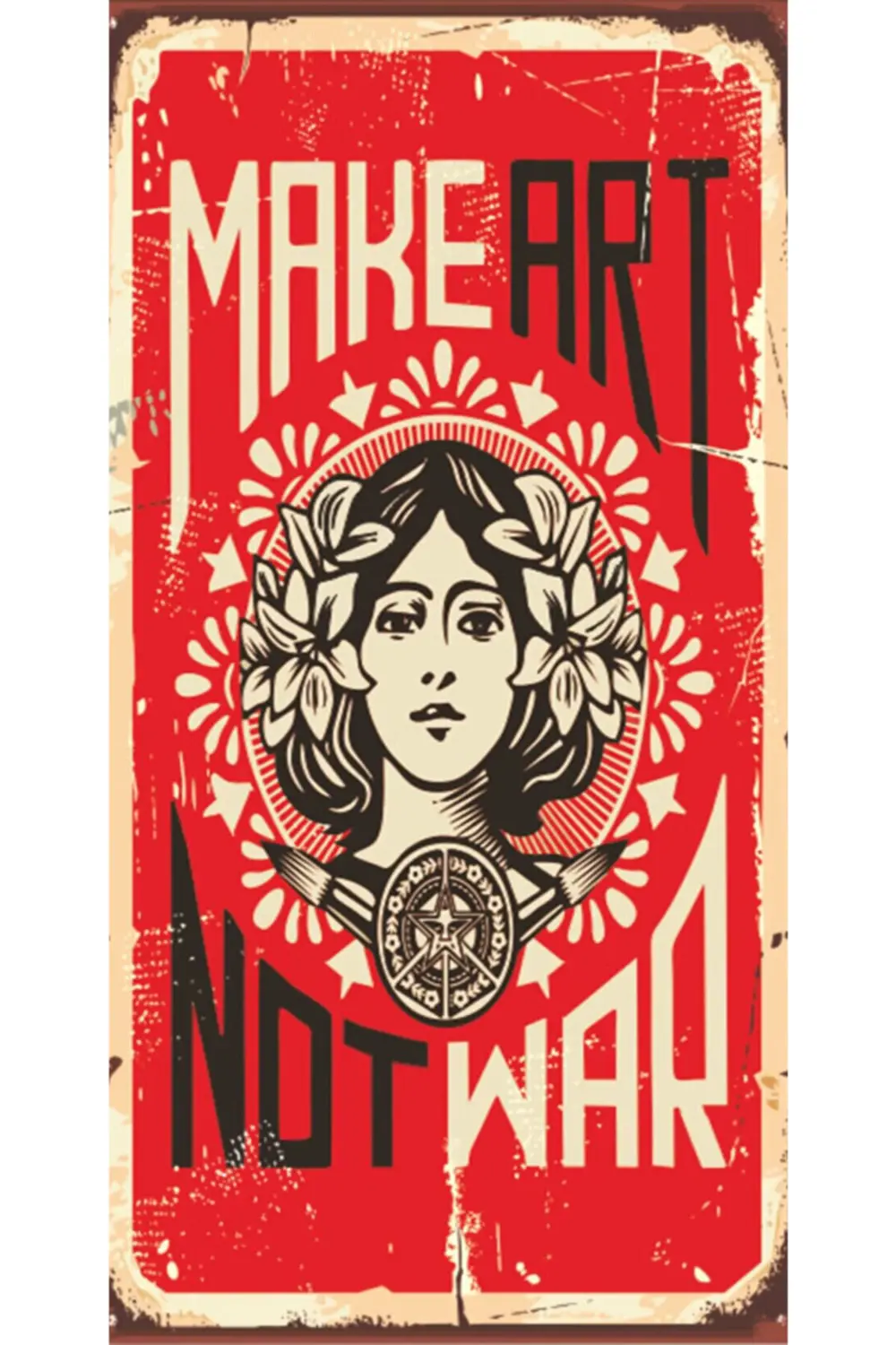 Make Art - Retro Ahşap Poster – Özel Koleksiyon – Hbb