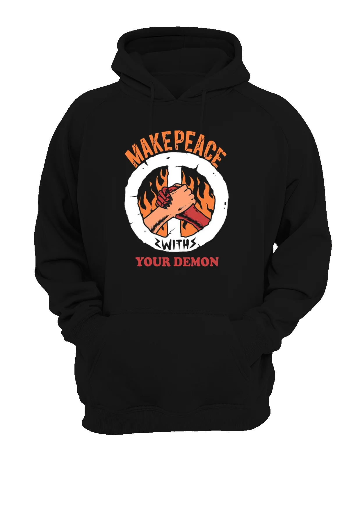 Make Peace Baskılı , 3 iplik. Şardonlu, İçi Polar, Kalın, (600 gr.) Sweatshirt