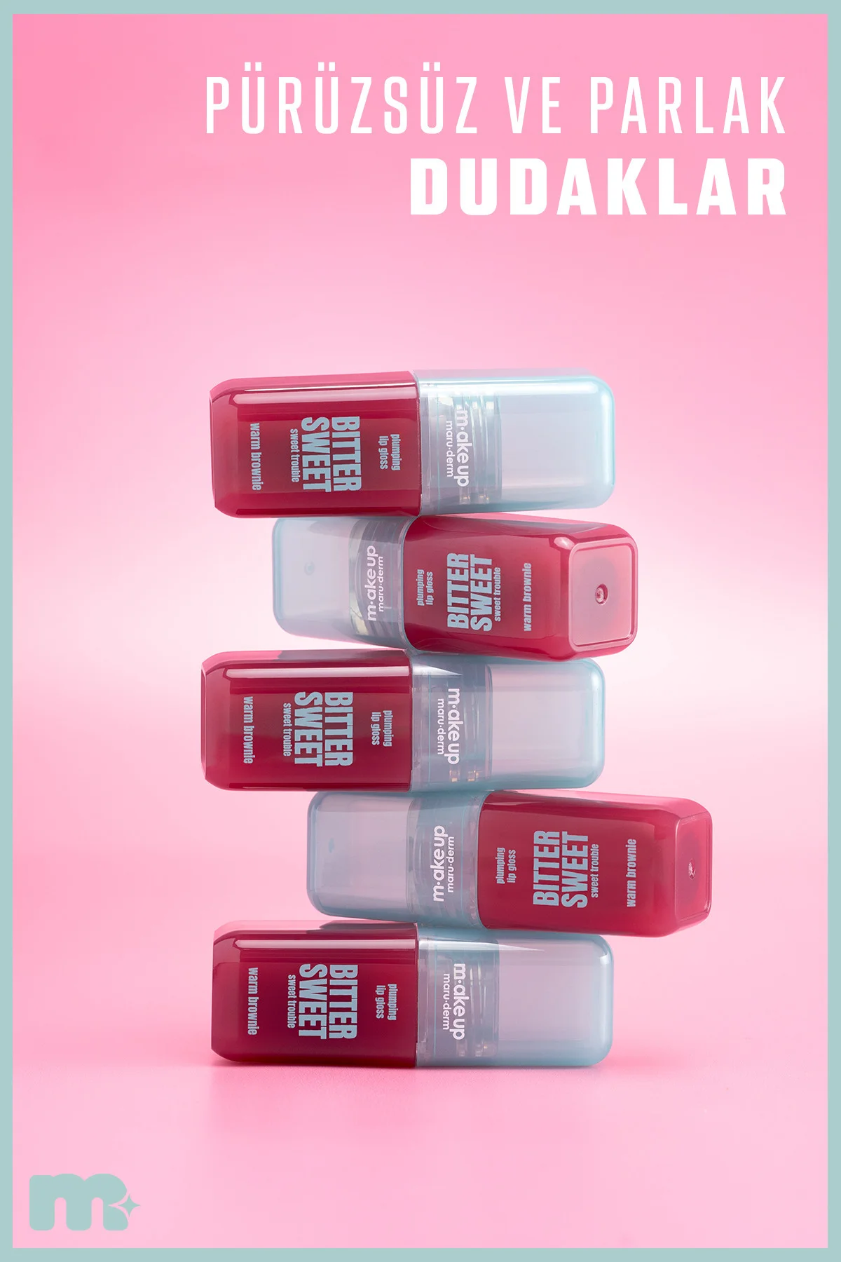 make up maruderm Dolgunlaştırıcı Etkili Dudak Parlatıcısı – Plumping Lip Gloss Warm Brownie - Görsel 5