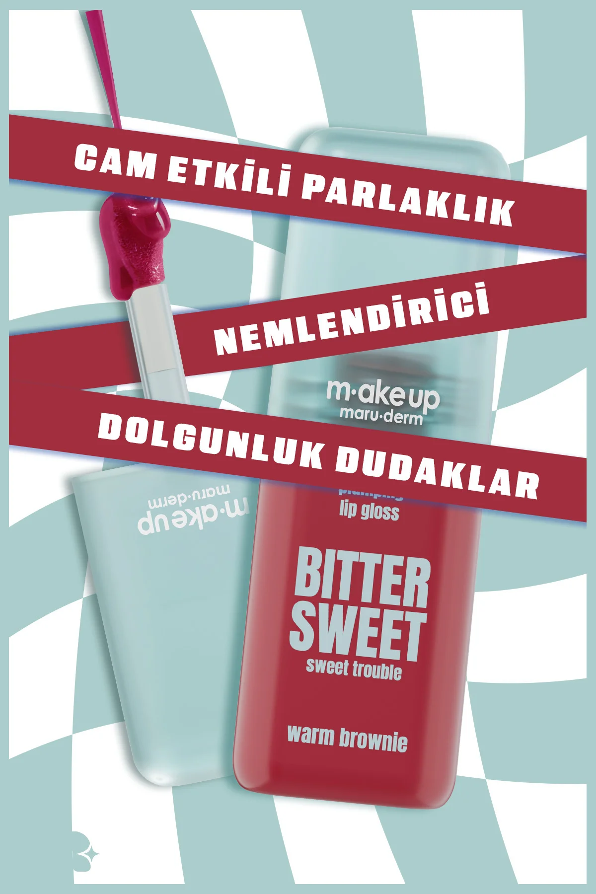 make up maruderm Dolgunlaştırıcı Etkili Dudak Parlatıcısı – Plumping Lip Gloss Warm Brownie - Görsel 3