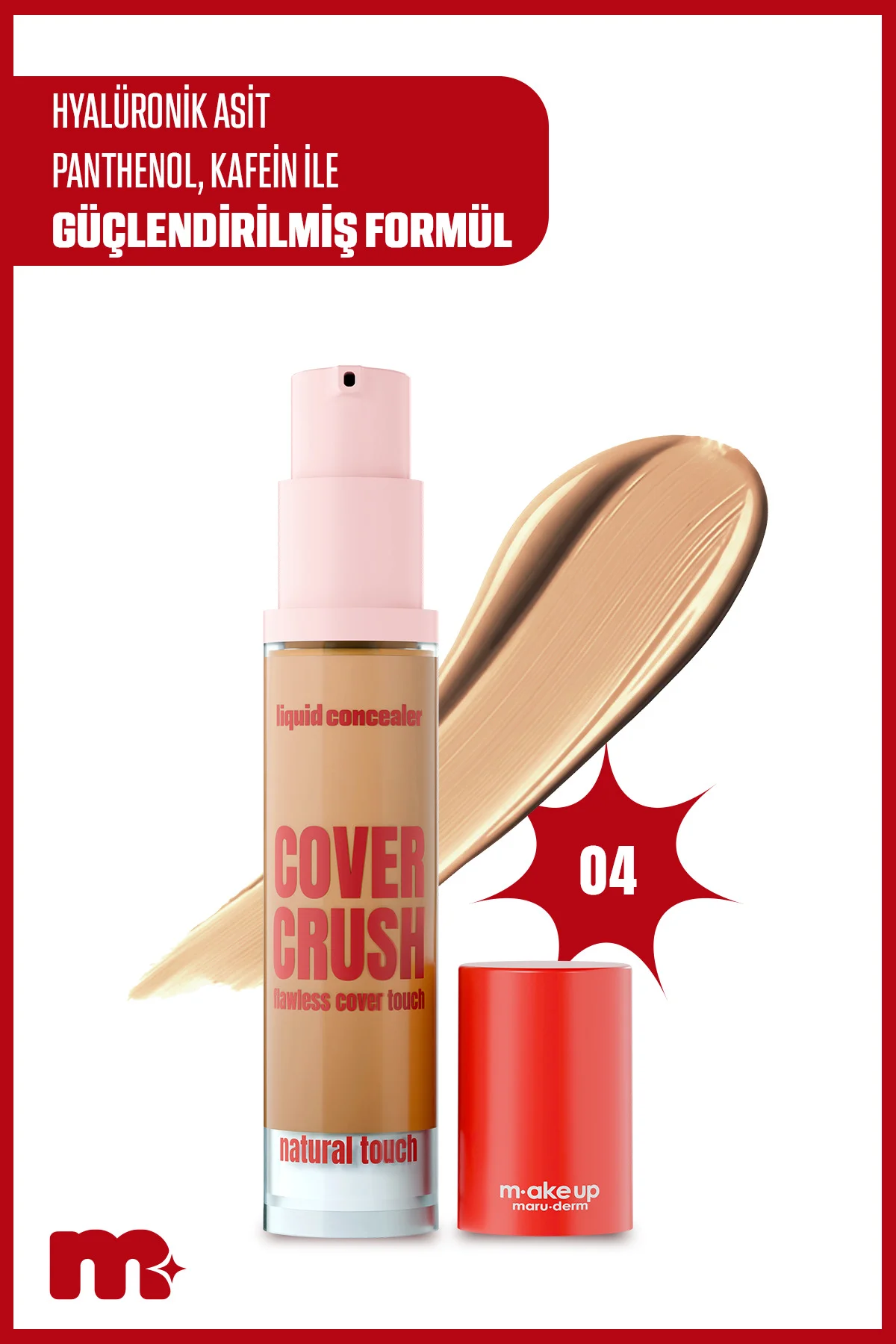 make up maruderm Flawless Touch Liquid Concealer No 04 – Doğal Bi