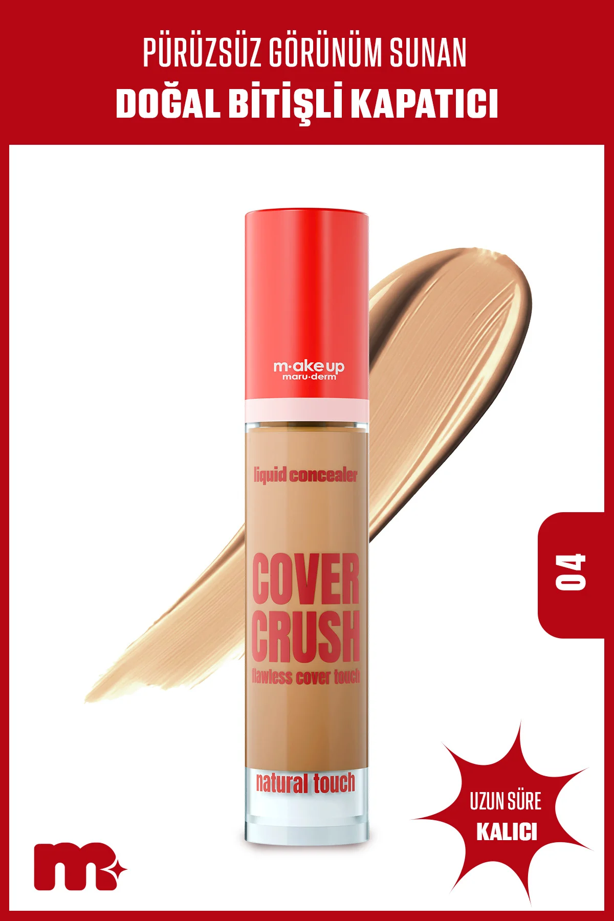make up maruderm Flawless Touch Liquid Concealer No 04 – Doğal Bi