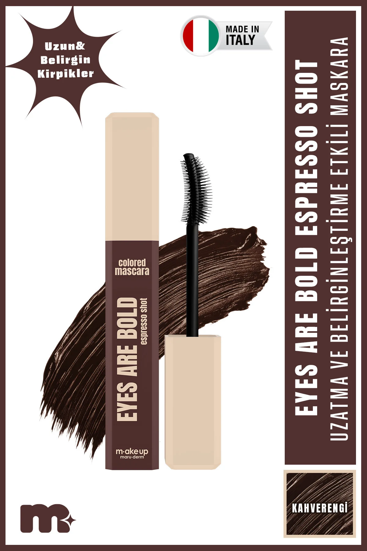 make up maruderm Renkli Maskara (Kahverengi) – Colored Mascara Brown Espresso Shot make up maruderm Renkli Maskara (Kahverengi) – Colored Mascara Brown Espresso Shot