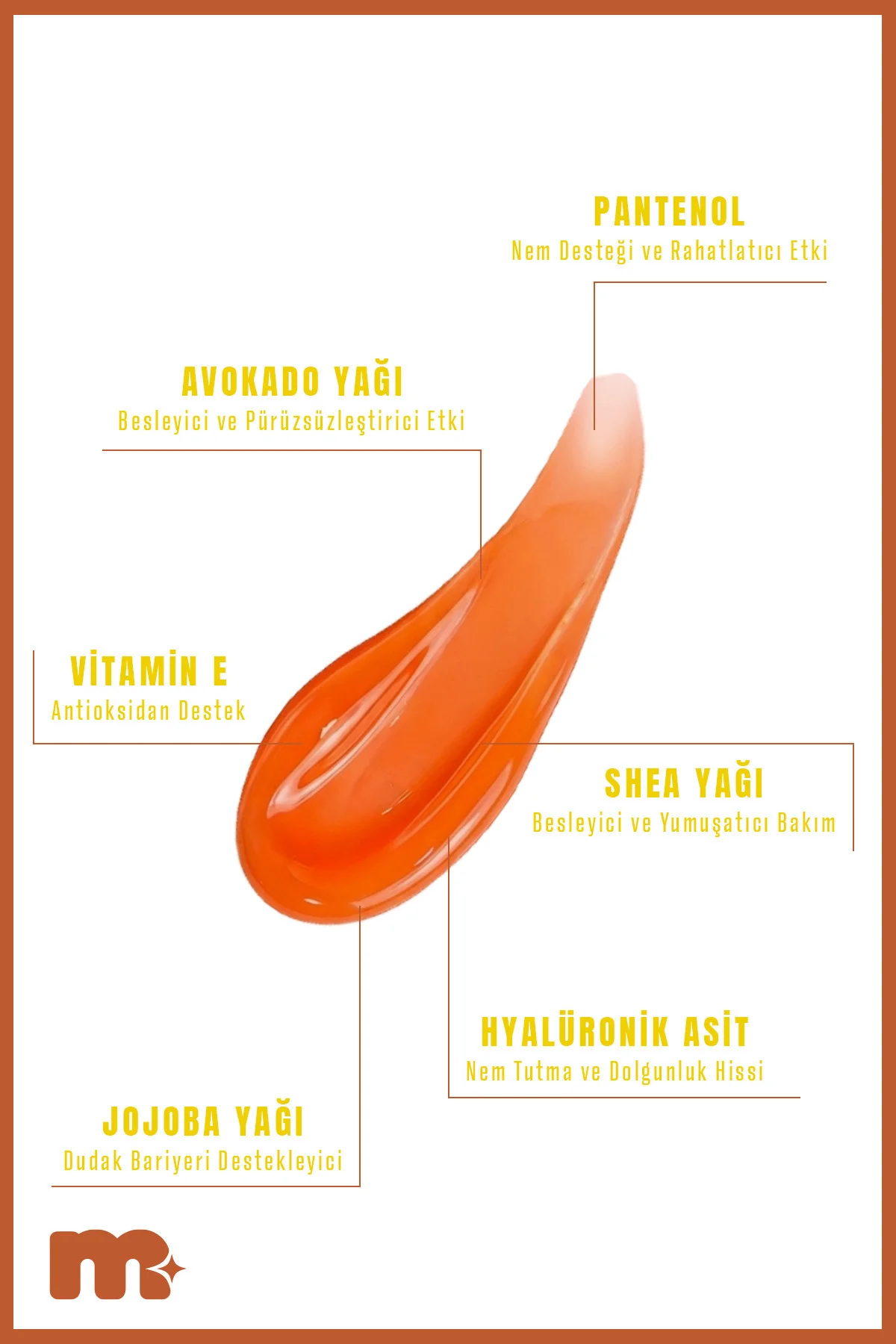 make up maruderm Uzun Süre Kalıcı Nemlendirici Şeftalili Parlatıcı – Lip Balm Peach Pie 15 ml