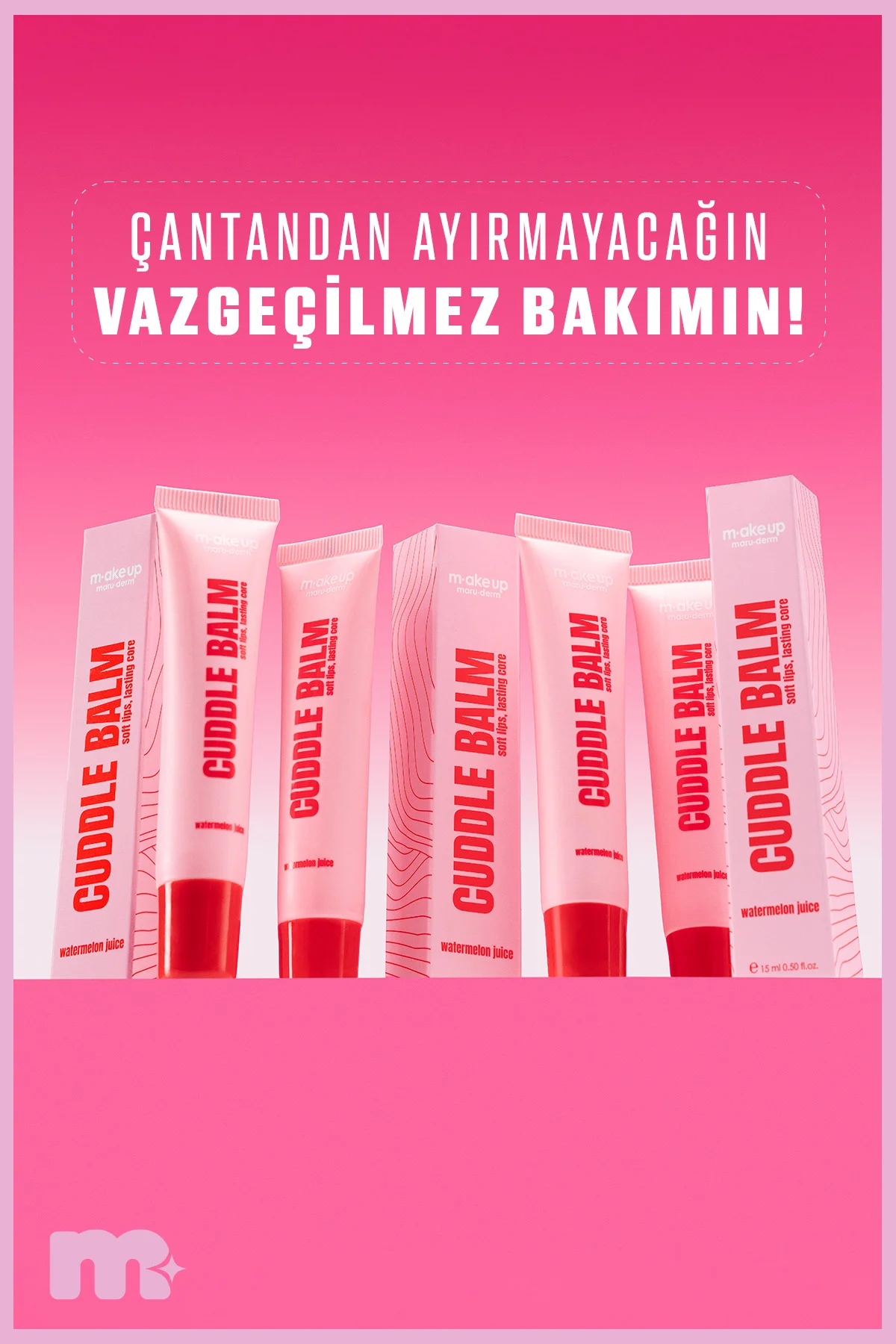 make up maruderm Uzun Süre Kalıcı Lip Balm – Nemlendirici Parlatıcı Watermelon Juice 15 ML