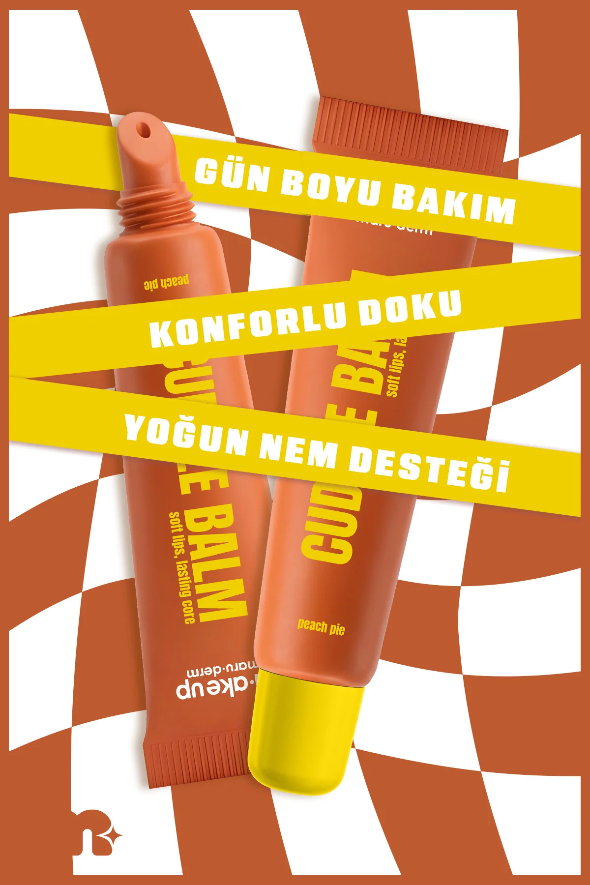make up maruderm Uzun Süre Kalıcı Nemlendirici Şeftalili Parlatıcı – Lip Balm Peach Pie 15 ml