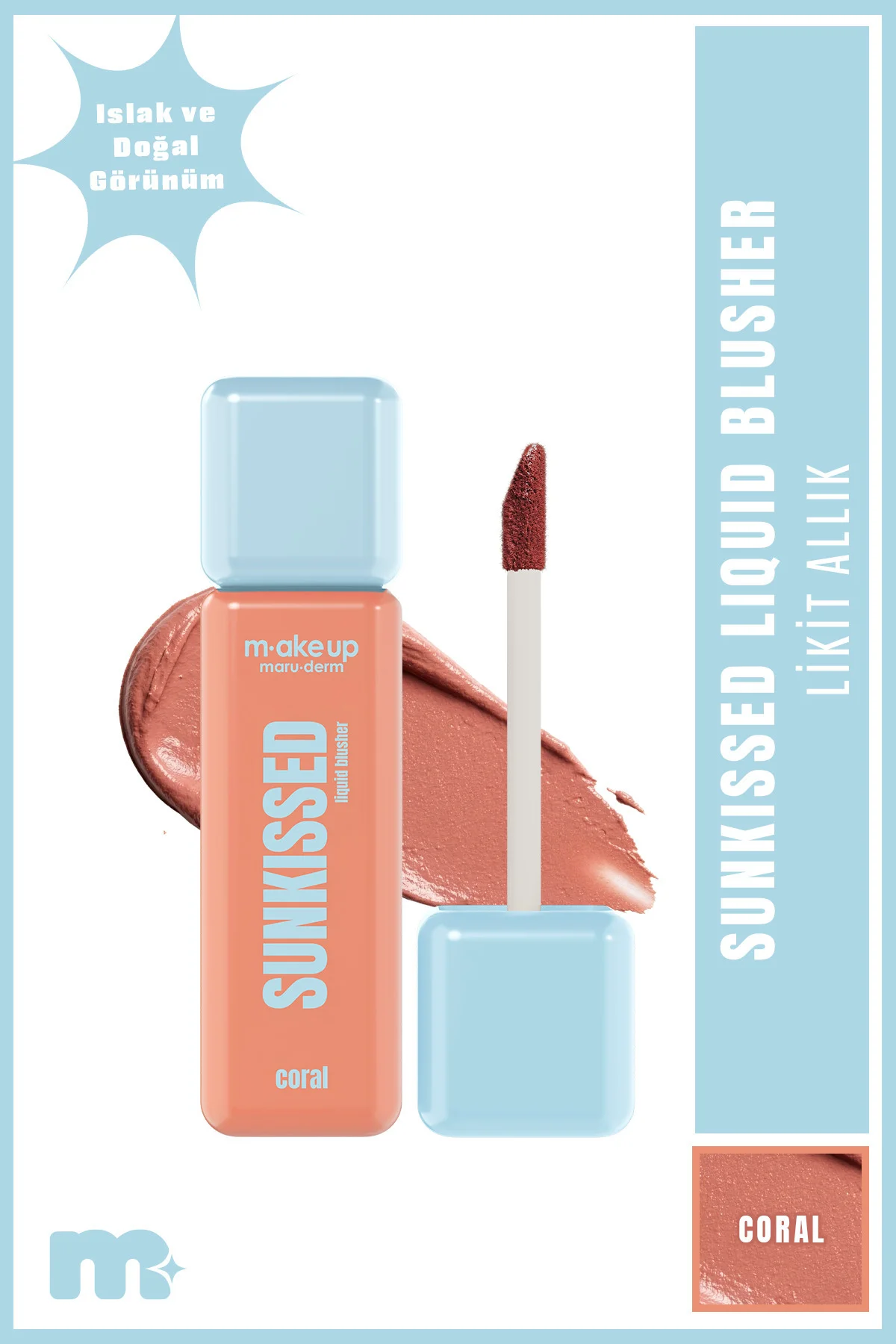 make up maruderm Yoğun Pigmentli Likit Allık – Liquid Blush Coral