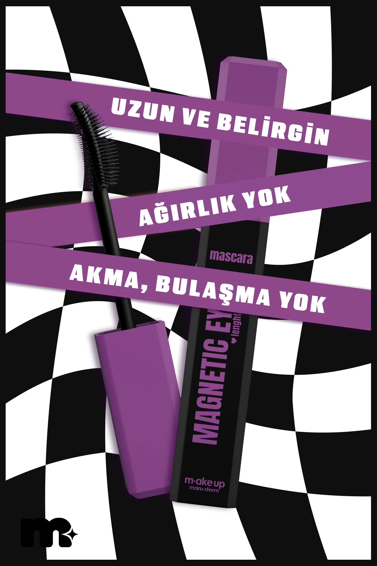 make up maruderm Yoğun Uzunluk ve Belirginleştirme Etkili Maskara – Length & Define Mascara