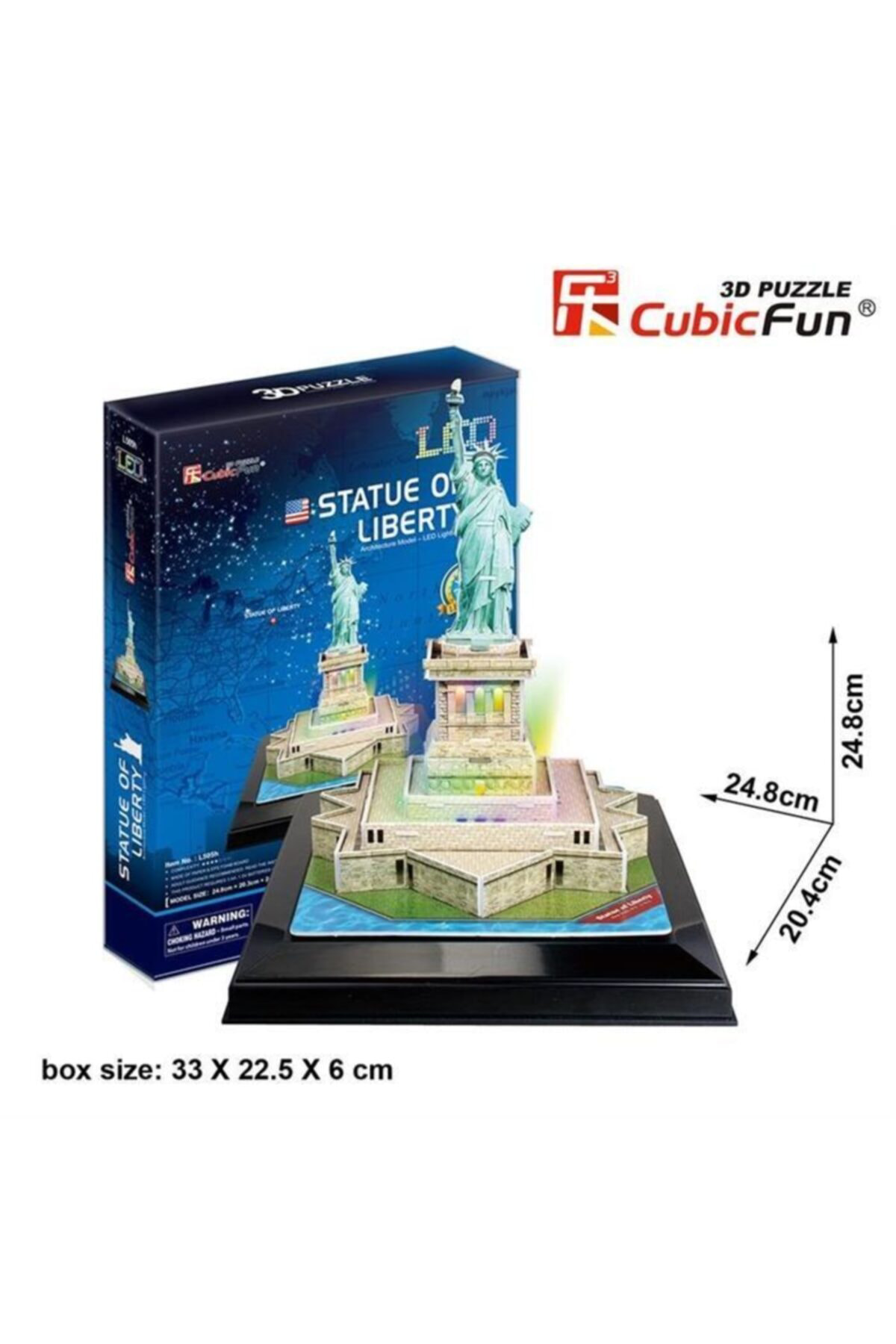 Maket 3d- 3 Boyutlu Puzzle Özgürlük Anıtı - Abd (LED İŞIKLI)