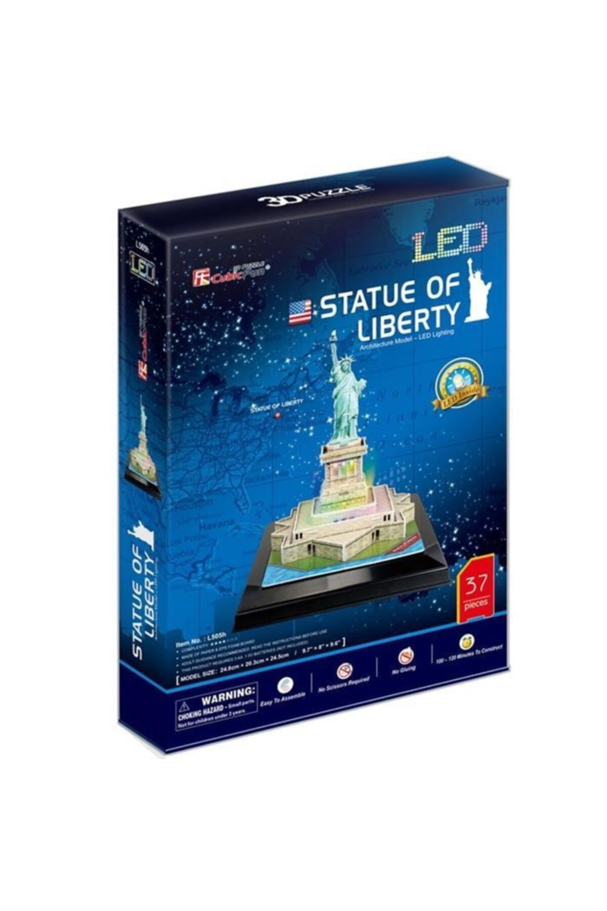 Maket 3d- 3 Boyutlu Puzzle Özgürlük Anıtı - Abd (LED İŞIKLI)