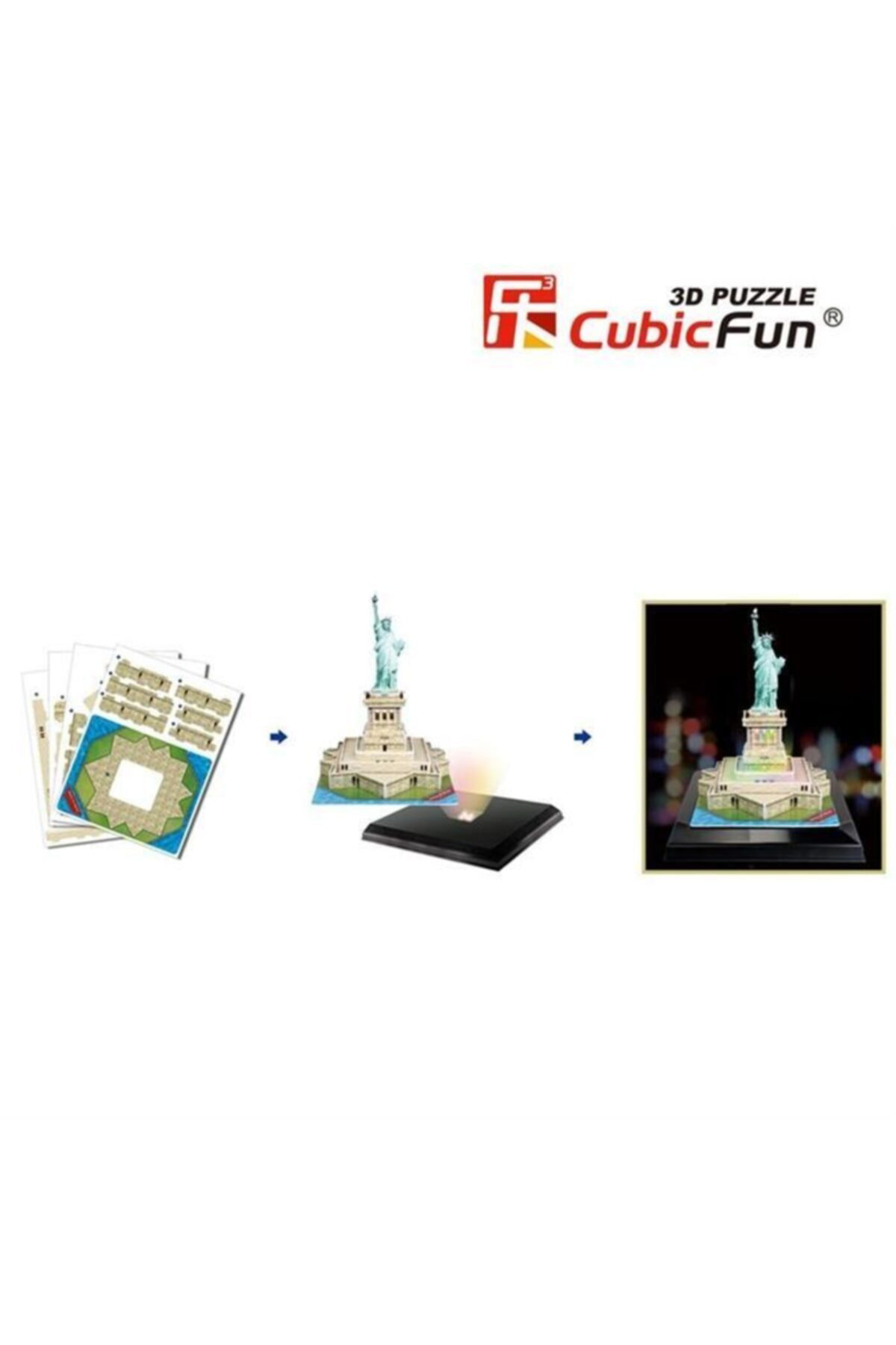 Maket 3d- 3 Boyutlu Puzzle Özgürlük Anıtı - Abd (LED İŞIKLI)