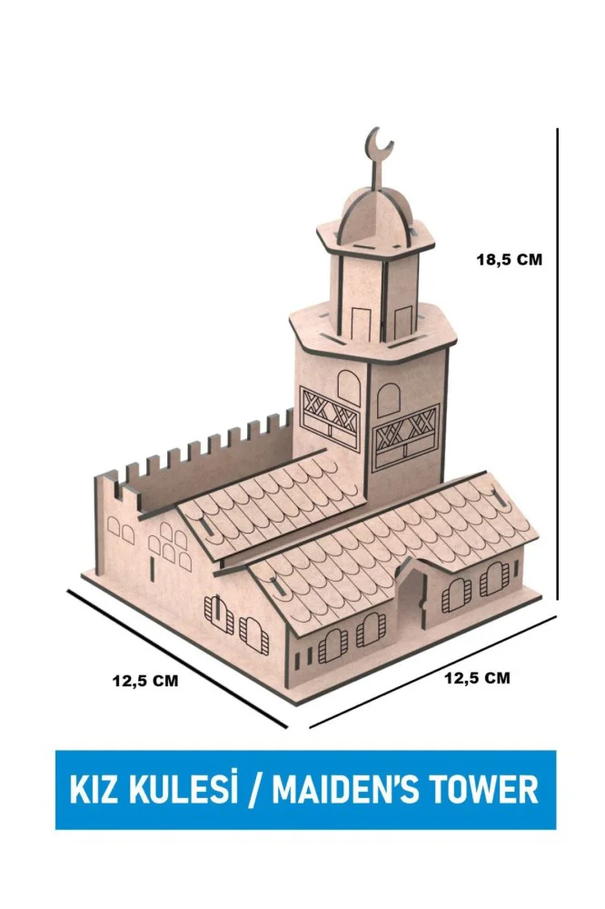 Maketix 3D Ahşap Boyama Seti Kız Kulesi 9787