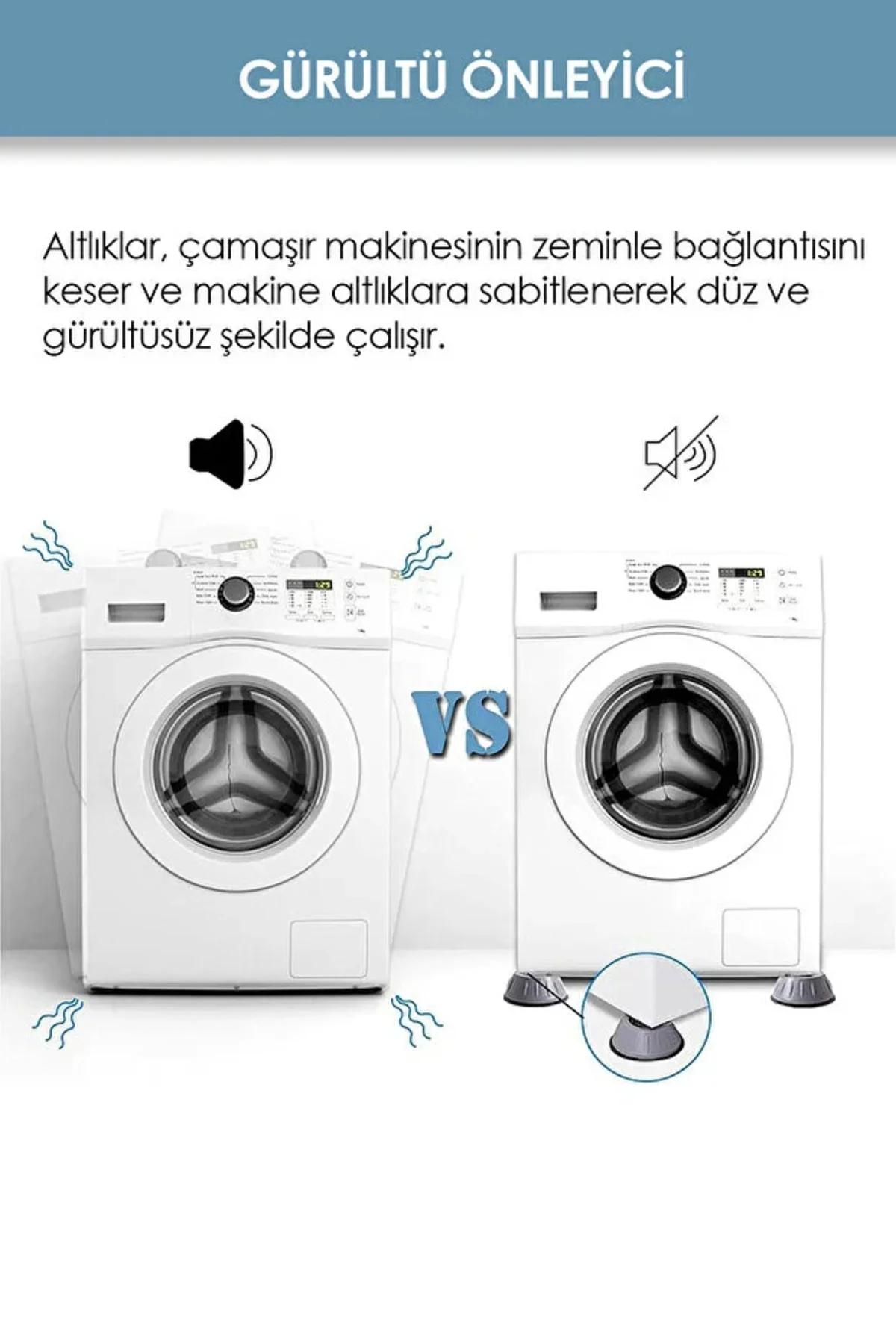 Makina Matik Çamaşır Makinesi Titreşim Önleyici 4 Adet Keçeler Ço