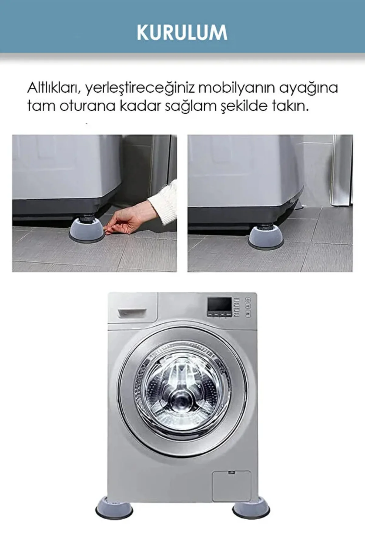 Makina Matik Çamaşır Makinesi Titreşim Önleyici 4 Adet Keçeler Ço